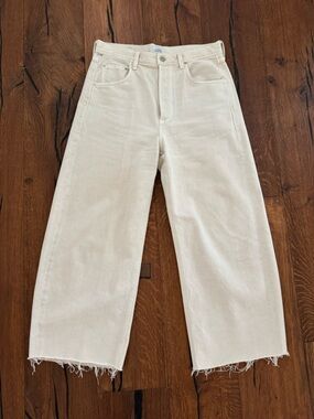 Citizens of Humanity Ayla Cream Barrel Jeans 28- Almondette